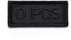 KHS Blutgruppen Patch, X|TAC, 0 POS, schwarz