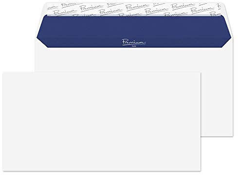Blake Pure - Premium Wove Recycled Envelopes DL (110 x 220mm) - Pack of 50 - Thickness 120GSM - Peel & Seal White Envelopes 4.3 x 20.6 - FSC Certified - Laser & Inkjet Printer Compatible (RP81255)
