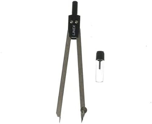Linex 162 Schul-Zirkel, Schenkelmaß 140 mm, Ersatzmine, aus Metall, silber