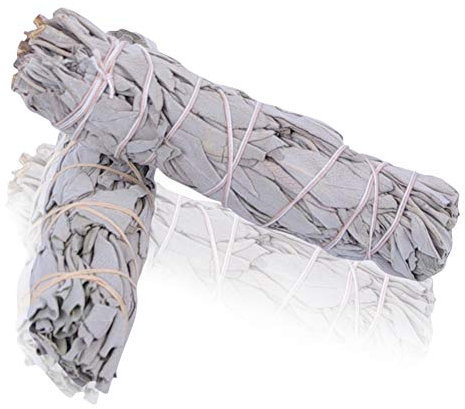Native Spirit | 2er Set Weißer Salbei Smudge Sticks | 8–10 cm handgefertigte Räucherbündel aus sonnengetrockneten Blättern | fair gehandelt aus Kalifornien | Energetische Reinigung & Belebung