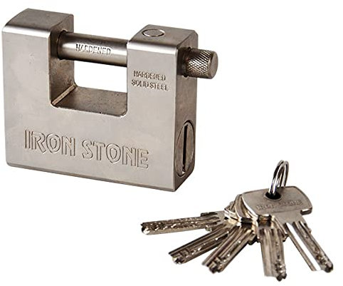 LUCCHETTO PER SERRANDA CORAZZATO IN ACCIAIO TEMPERATO 94 X 30 X 70mm ANTISCASSO