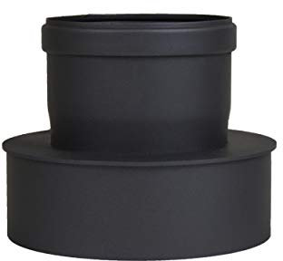 Pelletrohr Ofenrohr Pellet Rauchrohr Kaminrohr Erweiterung Ø 100mm auf 130 mm Ø 100mm auf 150 mm grau schwarz (100mm auf 150 mm, schwarz)