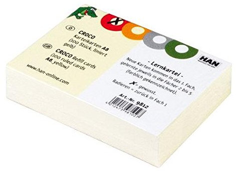 Karteikarten für CROCO DIN A8, gelb 400 Stück liniert, 190 g/m²