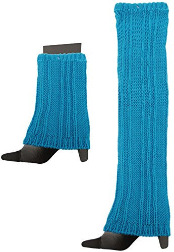 alles-meine.de GmbH XXL Beinstulpen - türkis blau - mit Gummiband - 60 cm - auch als Armstulpe nutzbar - Lange Beinwärmer/Stulpen für Beine - gestrickt - Beinstulpe - Legwa..