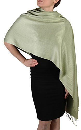 Pashmina Shawls and Wraps for Women - Ideal for Summer Weddings and Special Events - Sage Green