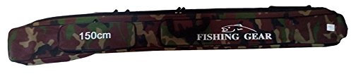 Topolenashop Fodero per Canne da Pesca Impermeabile Mimetico 150 cm 4 Tasche