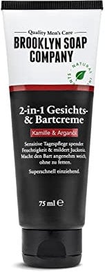 Bartcreme & Gesichtscreme (75 ml) · 2-in-1 Bartpflege der BROOKLYN SOAP COMPANY · Alternative zum Bartöl oder zum Bart Balsam · Weicherer 3-Tage-Bart & weniger Bartjucken ✓
