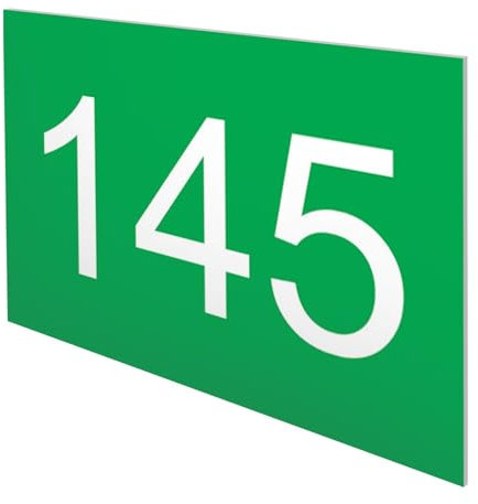 DECOHO - Numéro boîte aux Lettres Personnalisable Grand Format - Plaque Plastique Vert Pomme - Chiffres Blancs, 100x70 mm, adhésif 3M, ré - Vert