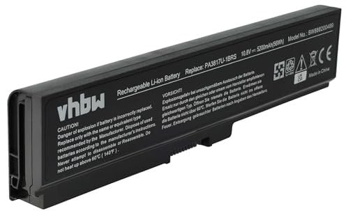 vhbw battery replaces Toshiba PA3817U-1BAS, PA3817U-1BRS for laptop (5200mAh, 10.8V, Li-Polymer, black)