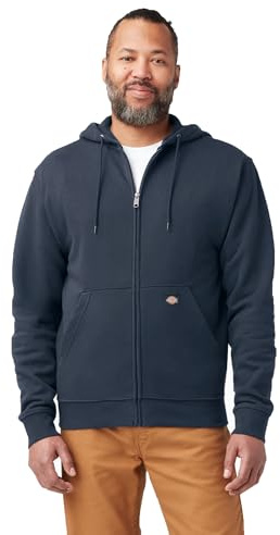 Dickies Men's Full Zip Fleece Hoodie Jacket, Dark Navy, 3X