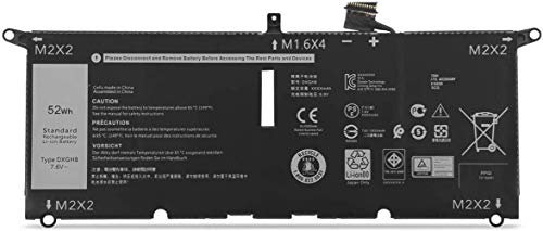 DXGH8 Laptop Batteria per Dell XPS 13 9370 9380 Ins 13 7390 7391 2-in-1 5390 5391 7490 Series H754V 0H754V G8VCF P82G 7.6V 52Wh 6500mAh 4-Cell
