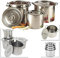 Vintage Gourmet ® Stainless Steel Stock Pot with Lid - Bottom Deep Stew Sauce Soup Pasta Cooking Pot Home Brew Boiling Catering Pot (24cm Diameter x 20cm High - 8.5 Litre)