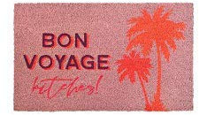Gift Company - Kokos-Fussmatte, Bon Voyage, Neon, rosa