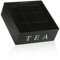 com-four® Teebox mit 9 Fächer - schwarze Aufbewahrungsbox aus Holz und Glas für Tee - Teebeutel-Box mit Sichtfenster - Teeaufbewahrung - Teekiste (1 x Teekiste schwarz)