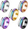 YADOCA 5 Stück Stimmungsringe Spinnerringe für Frauen Männer Mädchen Kinder Edelstahl Emotionsring Temperaturwechsel Farbe Stressabbau Fidget Ring Anxiety Rings 57
