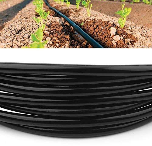 Pilipane PVC/Kunststoff Bewässerungsschlauch 4/7mm Micro Dripper Bewässerungssystem, 5m/10m/20m Schlauch Tropfbewässerungsschlauch,Drip Bewässerung Zubehör Schwarz(20m), Bewässerungsrohr Bewässeru