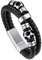 Bandmax Herren Flechtarmband 21cm Mikrofaser-Leder Armkette Männer Lederarmband Magnetverschluss Manschette Armband mit Fußball-Schmuckzubehör Armschmuck Modeschmuck für Vater Ehemann