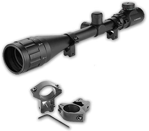 Froadp 6-24x50 AOEG Zielfernrohr Jagdoptik Rot & Grün Punkt mit 11mm Schienenhalterungen Zielfernrohre Sniper Gewehr Luftgewehr Zubehör Beleuchteter Entfernungsmesser für Jagd und Sport