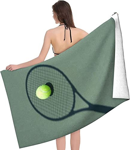 Strandtuch Tennis, Mikrofaser Strandtuch Sport Handtuch Groß 70x140 cm Badetuch Strandhandtuch Schnell Trocknendes Sandfreies Weiches Saunatuch, reisehandtuch, Badehandtuch