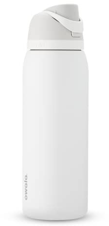 Owala FreeSip Insulated Stainless Steel Water Bottle with Straw for Sports and Travel, BPA-Free, 40-oz, Shy Marshmallow