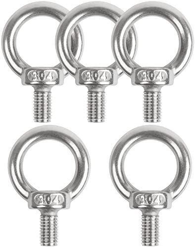 Maxsail Ringschraube M12 Ösenschraube Edelstahl 5 Stück Augenschraube Edelstahl Ringbolzen für Rolle des Befestigens und Hängens