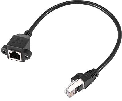 Zunedhys RJ45 Female to Male Adapter Network Cable Panel Mount 27cm