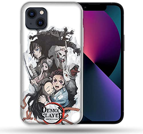 Magsafe Case Compatible with Apple iPhone 13 (6.1) Manga Demon Slayer White