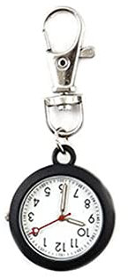 Montre à quartz porte-clés, montre d'infirmière, montre de poche | pour les infirmières et les infirmiers | montre de poche | cadeau pour les infirmières et les médecins | pour les femmes | en noir