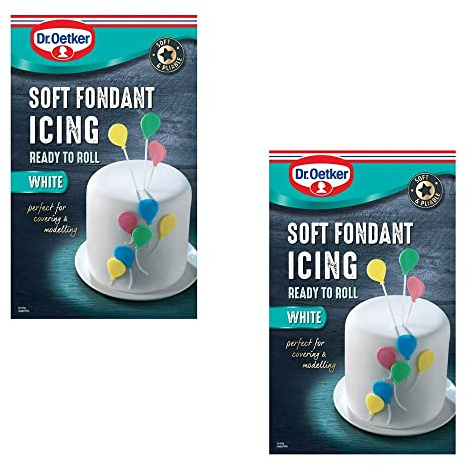 2 x 454g Soft White Fondant Icing Vegan Ready to Roll Perfect for Covering & Modelling