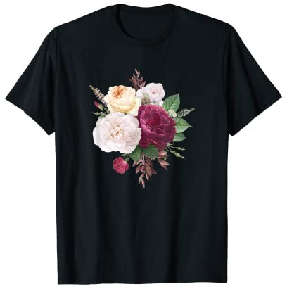 Vintage Rose Chemise Fleur Art Floral Boho Roses Blanches T-Shirt