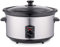 BAKAJI Pentola Slow Cooker Elettrica Ovale per Cottura Lenta a Bassa Temperatura, Capienza 3,5L in Acciaio e Ceramica Antiaderente, Potenza 240 W, Maniglie Termoisolate, Coperchio in Vetro Temperato