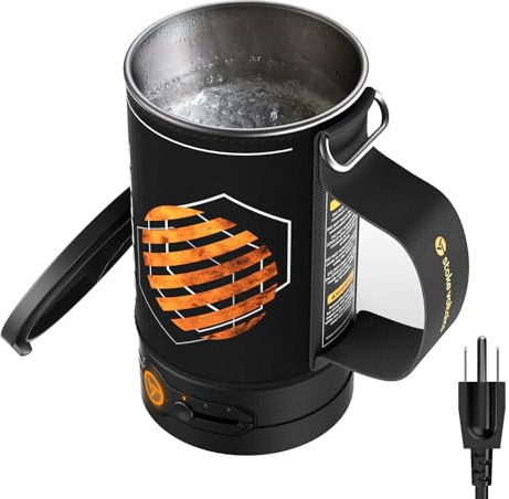STOKE VOLTAICS Electric Kettle 500W 3 Settings Electric Kettle Temperature Control 400g Portable Outdoor Popcorn Maker Ideal for Camping Travel Office
