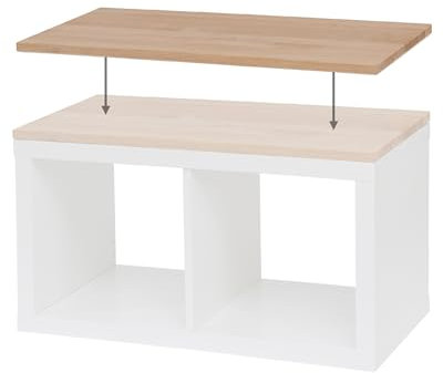 HORST Deckplatte für Kallax Regal - Elegante Massivholzplatte für I K E A Kommode - Perfekte Passform - FSC-Zertifiziert - Eiche, 76 x 39 cm