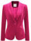 Allegra K Blazer en Velours Femme à Col Châle avec 1 Bouton Déguisement Blazer d'affaires Décontracté Veste Automne pour Cérémonie Rose Vif S