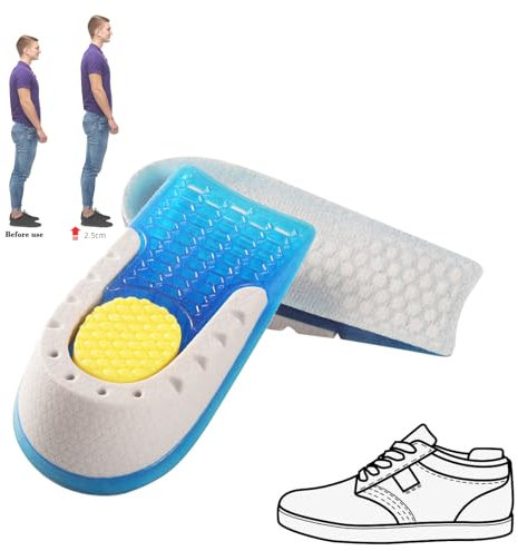 Xinlon 1 Paire De Talonnette Grandissante, Semelle Rehaussante, Coussinet Talon Chaussure, Respirable Ascenseur Absorption Des Chocs Augmentateur De Hauteur Chaussures Pour Homme Et Femme (2.5cm)