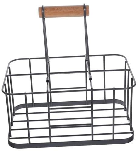BESTonZON 1stk Tragbares Bierregal Bier Aus Stahl Bierträger Metall Wein Rack Korb Wein Träger Wein Flasche Organizer Milchflaschenhalter Flaschentasche Eisen Mann Holz Shampoo