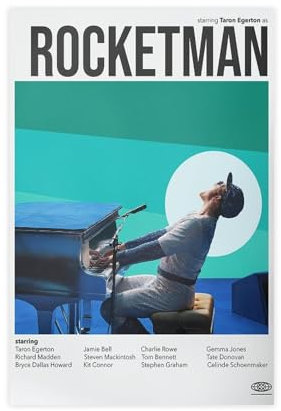 DEZARO Rocketman - Mittelalterliches Filmposter auf Leinwand, Poster, Wandkunst, Dekor, Bild, Gemälde für Wohnzimmer, Schlafzimmer, Dekoration, ungerahmt, 20 x 30 cm