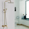XUEMANSHOP Columna de ducha termostática, Shower Set sistema de ducha con cabezal de ducha, ABS ducha de mano, mezclador termostático cuarto de baño, oro