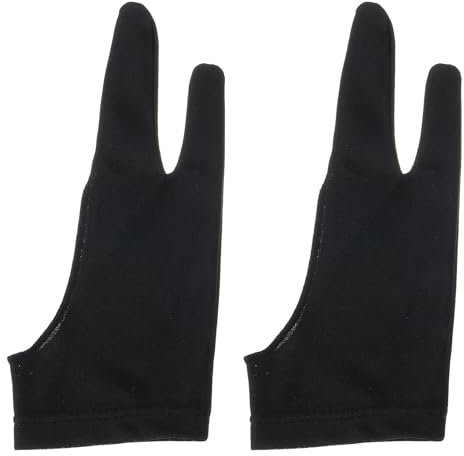 sourcing map 2 guanti da disegno per artisti per tablet da disegno digitale, guanti artistici per mano destra/sinistra, piccoli, 20,3 x 7,6 cm, nero