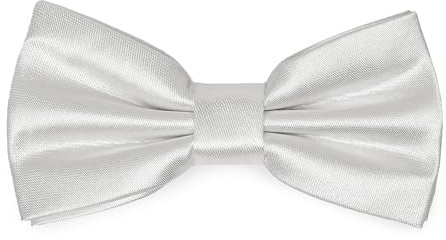 Ladeheid Kinder Jungen Fliege - Vorgebunden, Einstellbares Band, Glänzendes Design, Ideal für Hochzeit, Geburtstag, Einschulung - Strapazierfähig & Stilvoll BKS (10cm x 5cm, Silber)