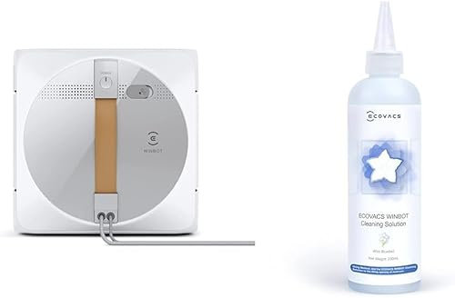 ECOVACS WINBOT W1 Pro Robot Limpiacristales, 2800 Pa, Lavado Eficiente con Win Slam 3.0, Tecnología de Pulverización Cruzada, Planificación de la limpieza + WINBOT Solución limpiadora original 230 ml