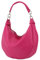 SH Leder Echtleder Damen Halbmondförmige Tasche stylisch bananentasche Umhängetasche Leder 30x22cm Mina G668 (Pink)