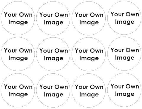 Your own photo cupcake toppers. 5cm Circular toppers x12. Personalised icing. Printed icing sheet pre-cut.