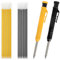 2 Tischler Bleistifte Set,Handwerker Bleistift, 2.8mm Minen,Solide Zimmermannsbleistifte mit Spitzer und Minen,Druckbleistift Marker,für Holzbearbeitung, Baustelle,DIY Schreinerei (Schwarz+Gelber)
