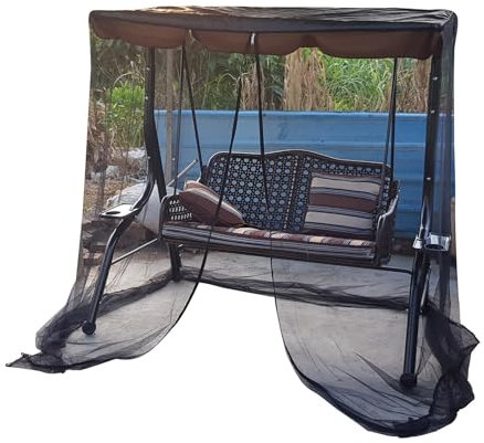 EABYMOR Zanzariera per Gazebo, Zanzariera per Dondolo, Rete in Poliestere con Apertura a Cerniera, Tende a Rete per Ombrelloni da Patio(125x185x200 cm)