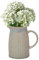 Pitcher Jug Vase Blue Ribbed Flower Vase Vintage Style Dining Table Centrepiece Ceramic Jug Earthenware Ribbed Vase Windowsill Shelf Bedside Wedding Anniversary Table Decor Gift