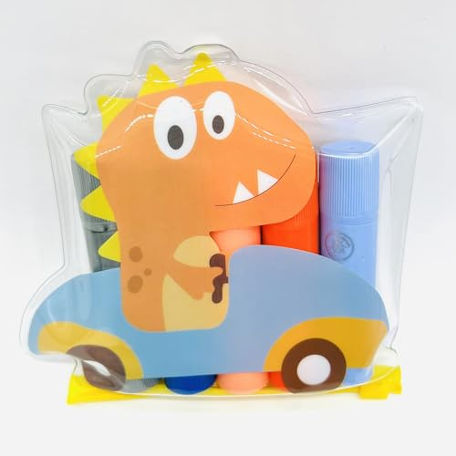 Lulubug Wachsmalstifte | Weich wie ein Lippenstift, Ohne Abfärben | Hohe Deckkraft, Tempera Farben | Ideal für dunkle Untergründe, Glas & Leinwände | Super Soft Wachsmaler ab 3 Jahren, Dino