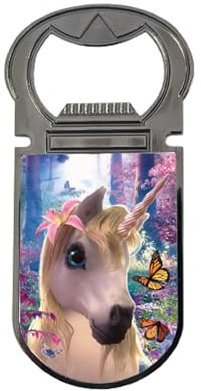 3D LiveLife Flaschenöffner - Niedliche Uni von Deluxebase Niedlicher Einhorn Magnetischer Getränkeöffner mit Linsenraster-3D-Bild. Kühlschrankmagnet Geschenke für Küche und Bar Zubehör
