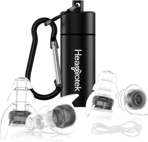 Hearprotek Ear plugs for concerts, 2 pairs silicone high fidelity noise reduction music earplugs