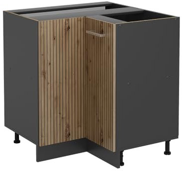 Vicco Eckunterschrank R-Line, Artisan-Eiche/Anthrazit, 75.6 cm ohne Arbeitsplatte